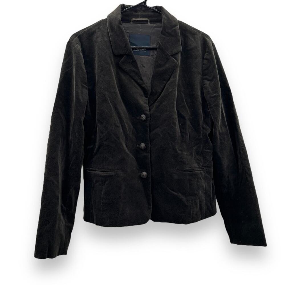 'S MaxMara Dark Brown Long Sleeve Button Blazer Size 14